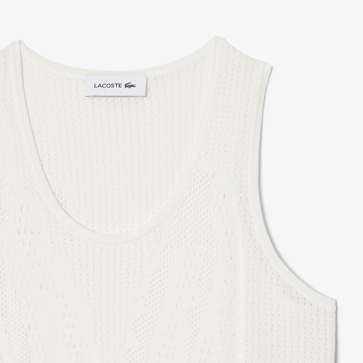 Canotta in mesh lavorata all'uncinetto AF9854 70V LACOSTE 