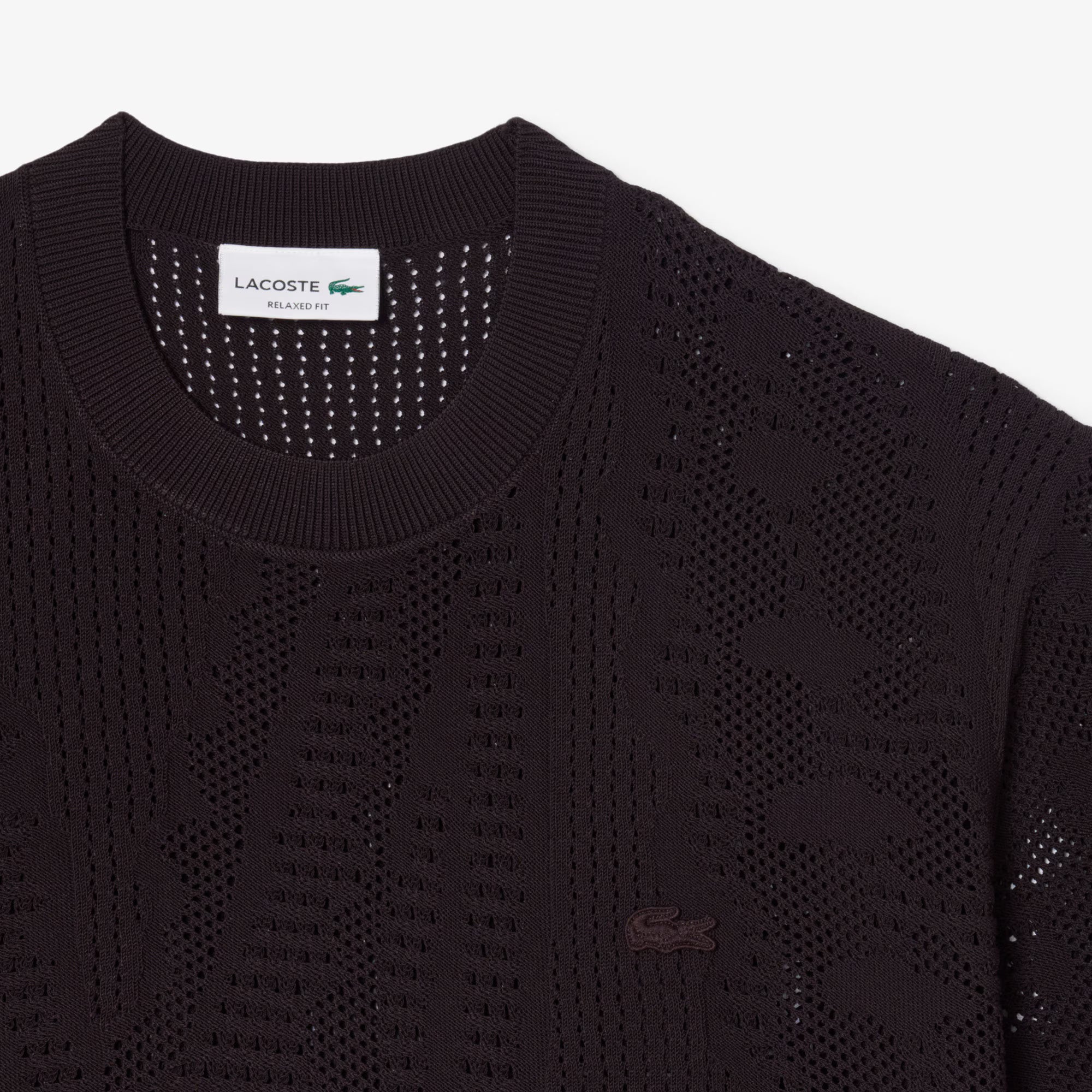 Maglione stampato a maniche corte relaxed fit AH0797 3LA LACOSTE 