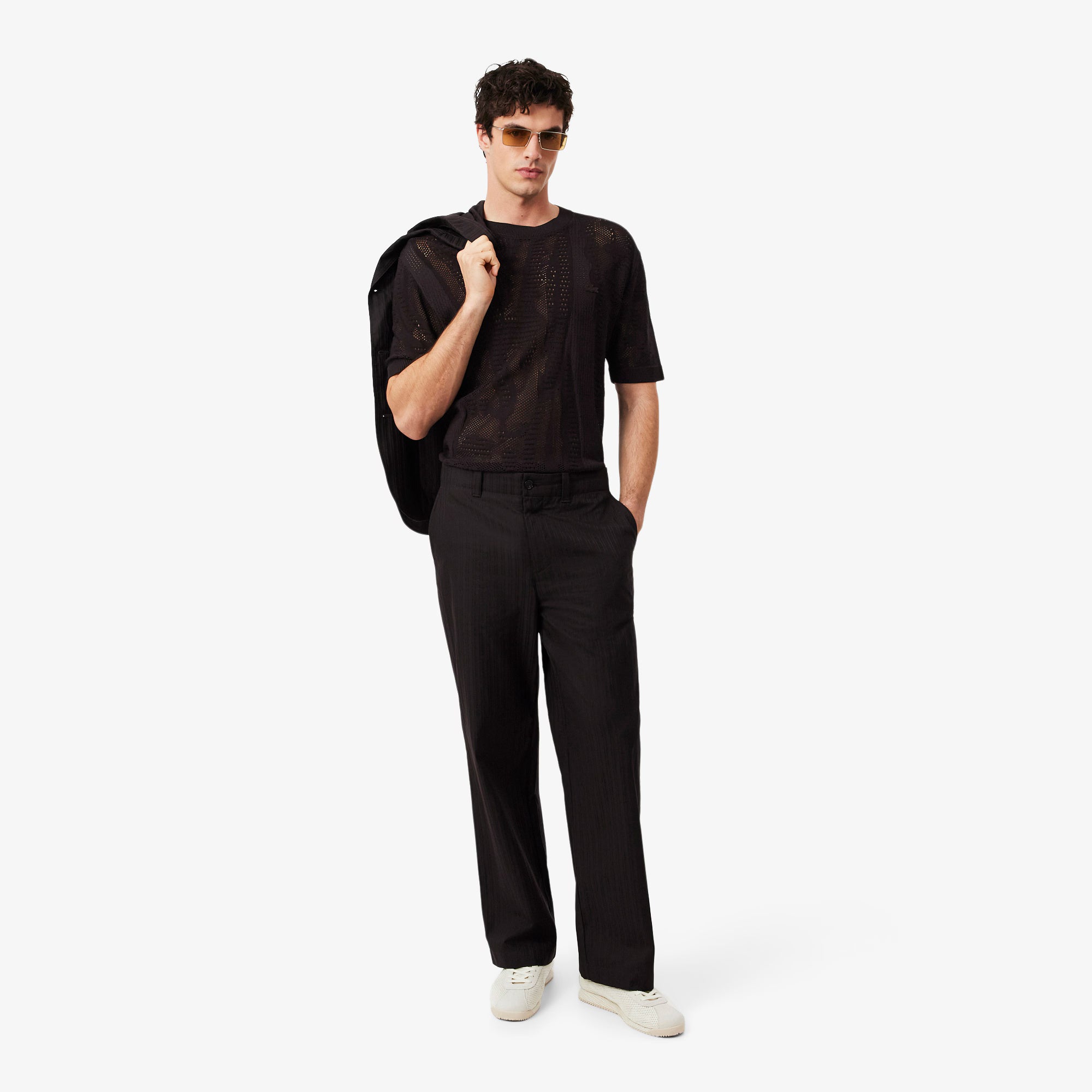 Maglione stampato a maniche corte relaxed fit AH0797 3LA LACOSTE 