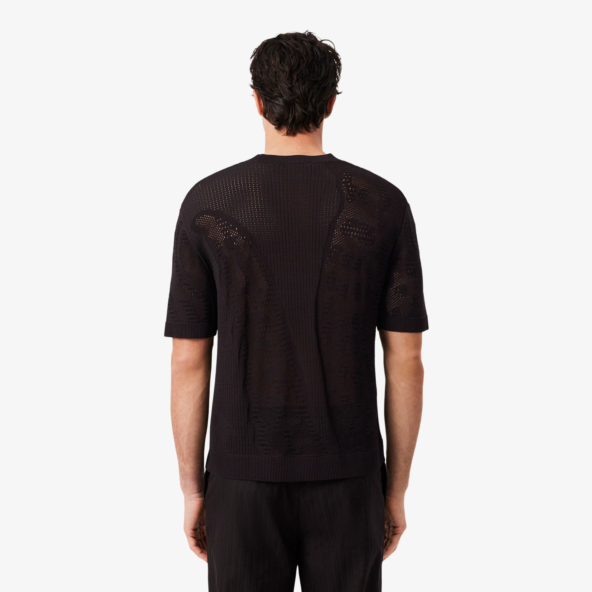 Maglione stampato a maniche corte relaxed fit AH0797 3LA LACOSTE 