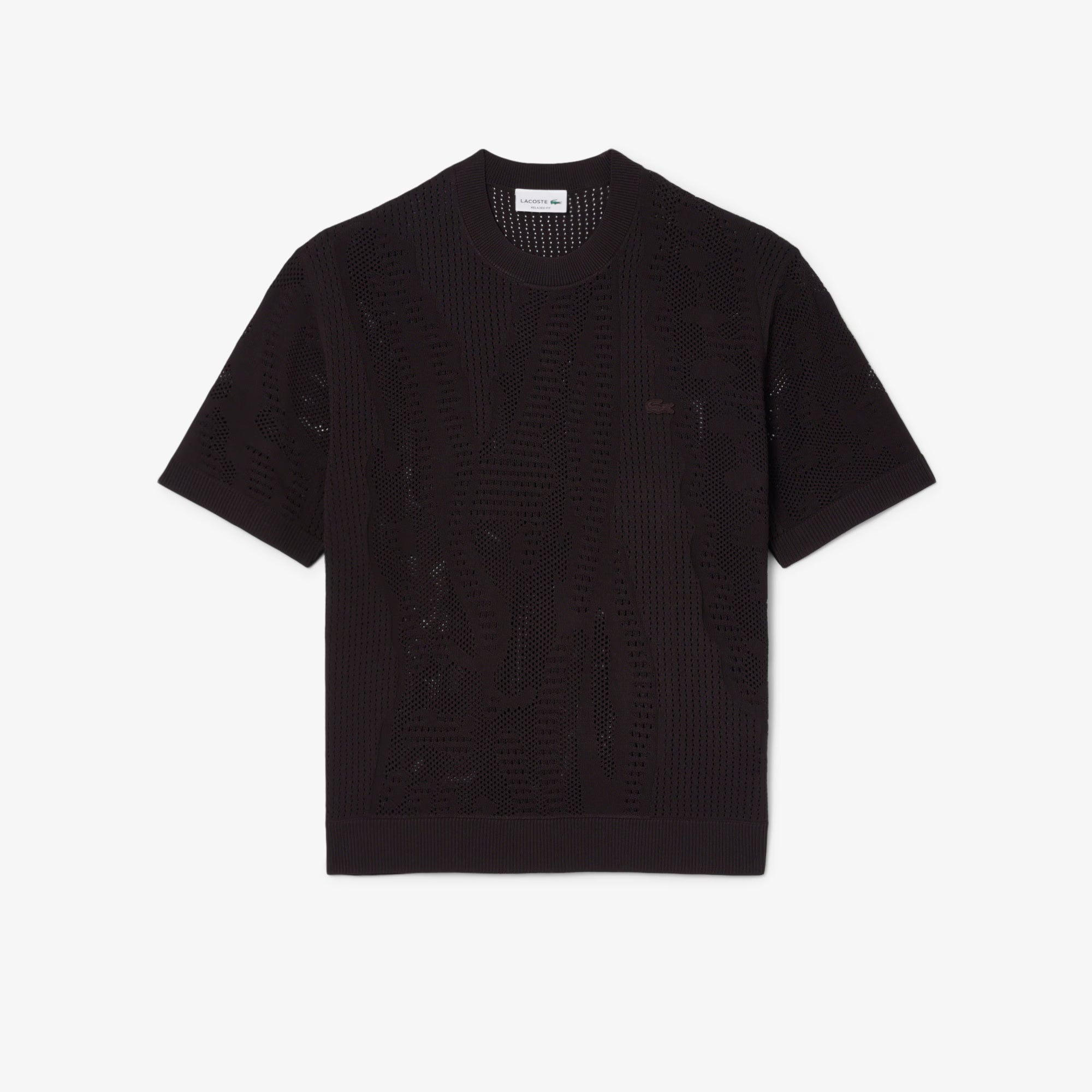 Maglione stampato a maniche corte relaxed fit AH0797 3LA LACOSTE 