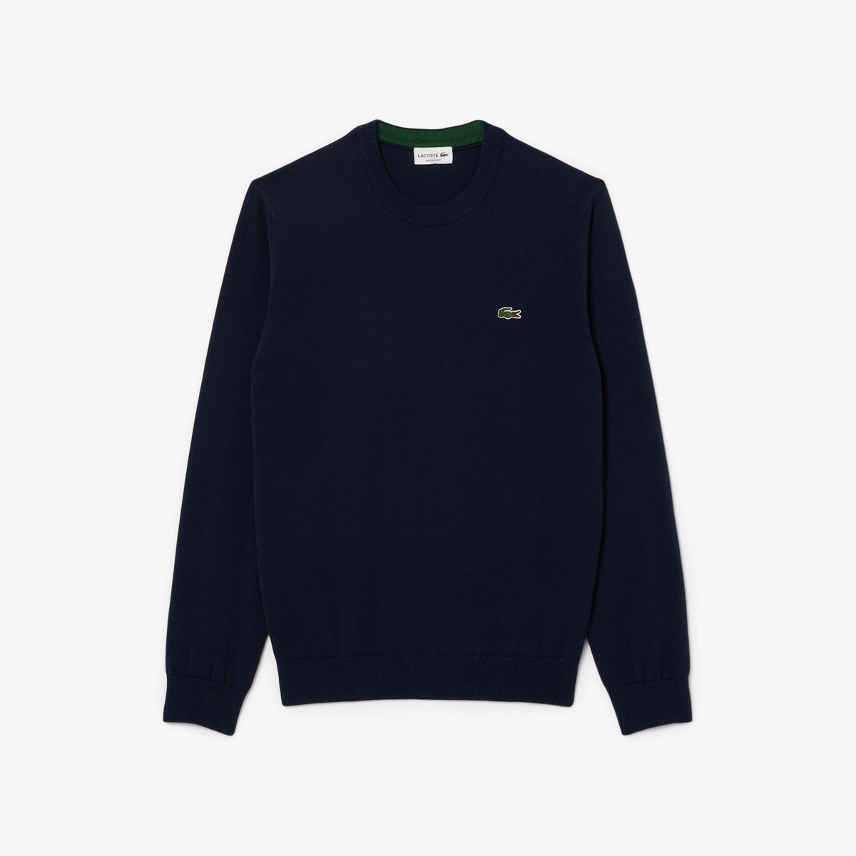 Pullover girocollo monocromatico in cotone AH1985 166 LACOSTE 