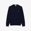 Pullover girocollo monocromatico in cotone