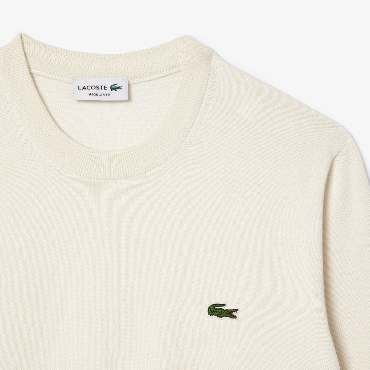 Pullover girocollo monocromatico in cotone AH1985 70V LACOSTE 