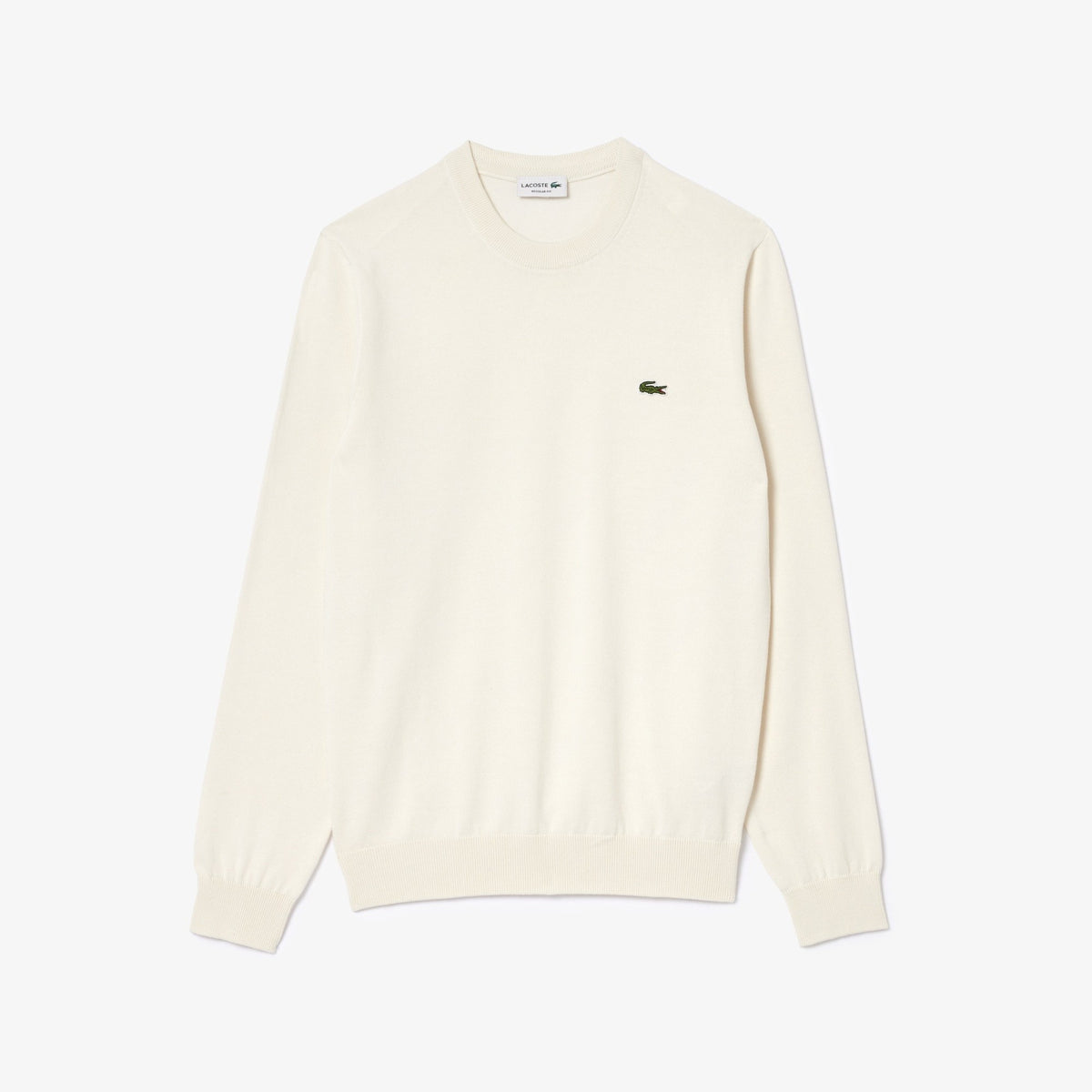 Pullover girocollo monocromatico in cotone AH1985 70V LACOSTE 
