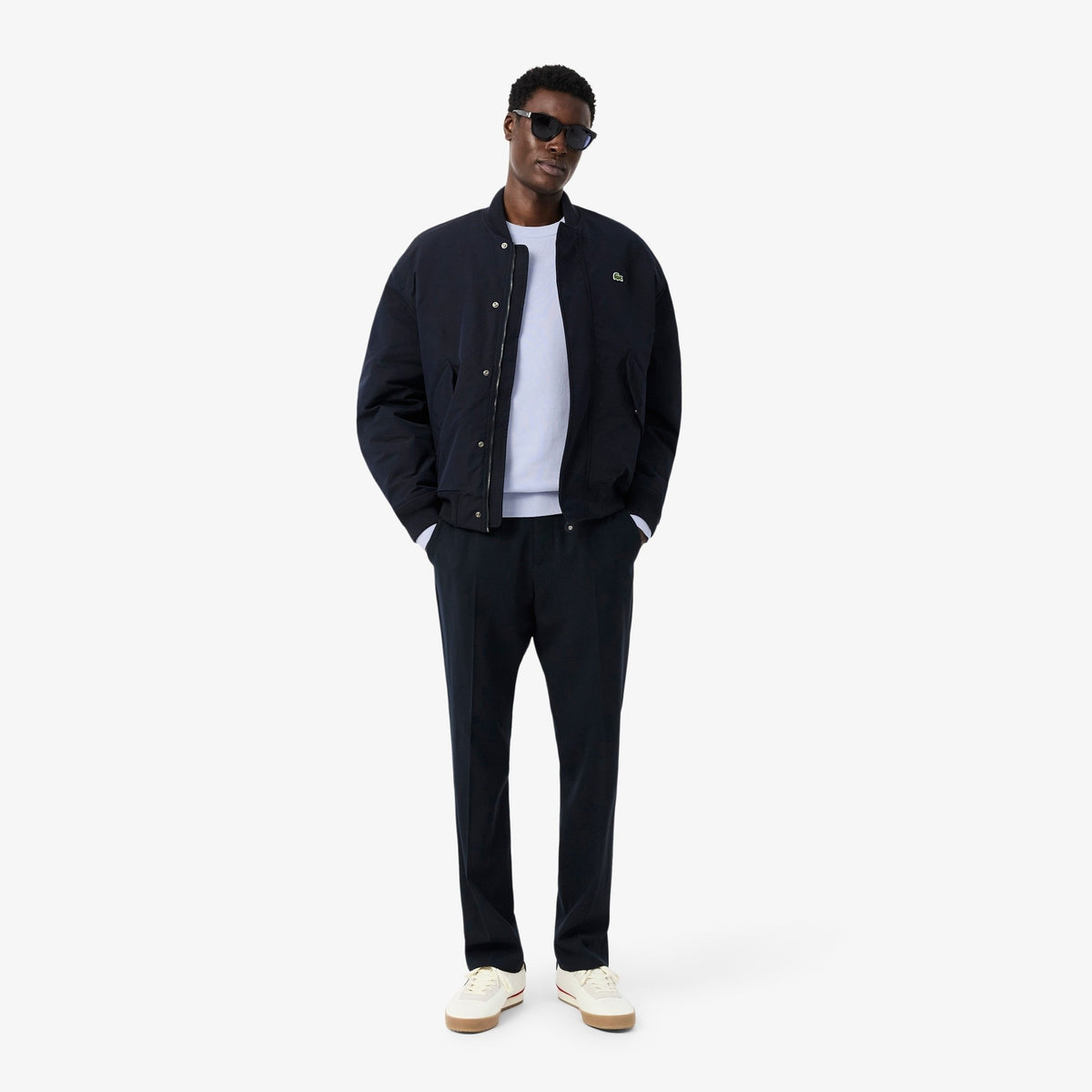 Pullover girocollo monocromatico in cotone AH1985 J2G LACOSTE 