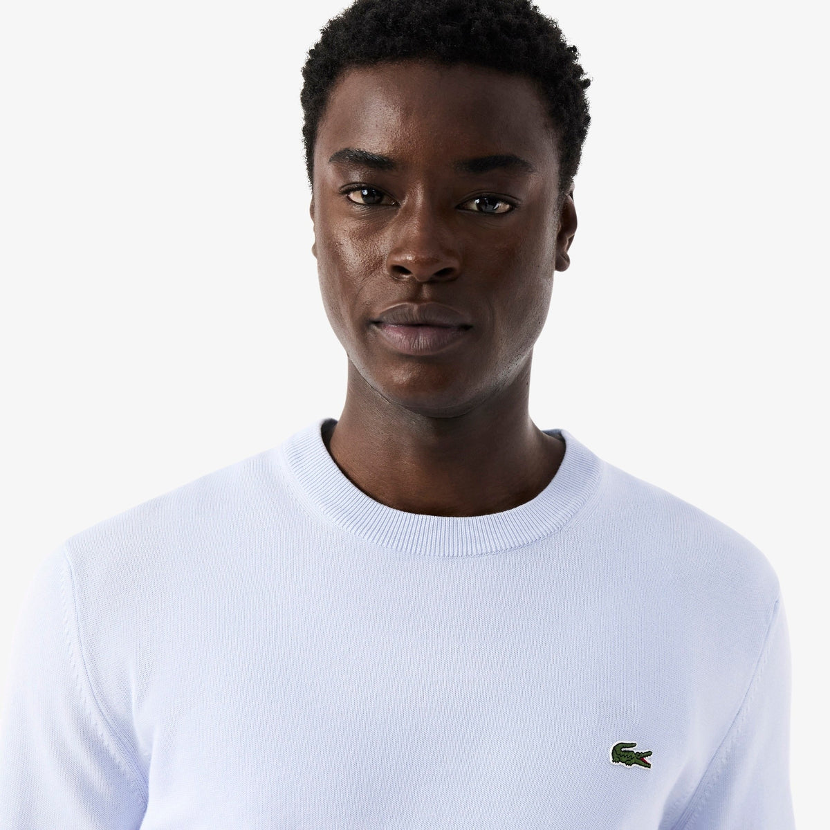 Pullover girocollo monocromatico in cotone AH1985 J2G LACOSTE 