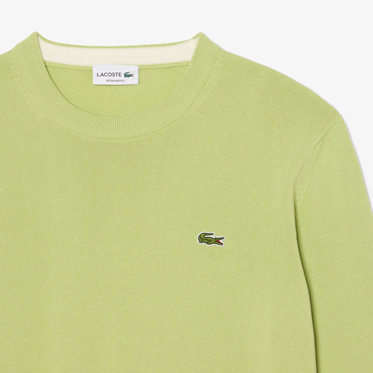 Pullover girocollo monocromatico in cotone AH1985 UYB LACOSTE 