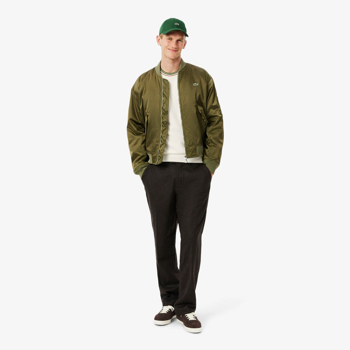 Maglione in jersey di cotone a righe AH5158 X0N LACOSTE 
