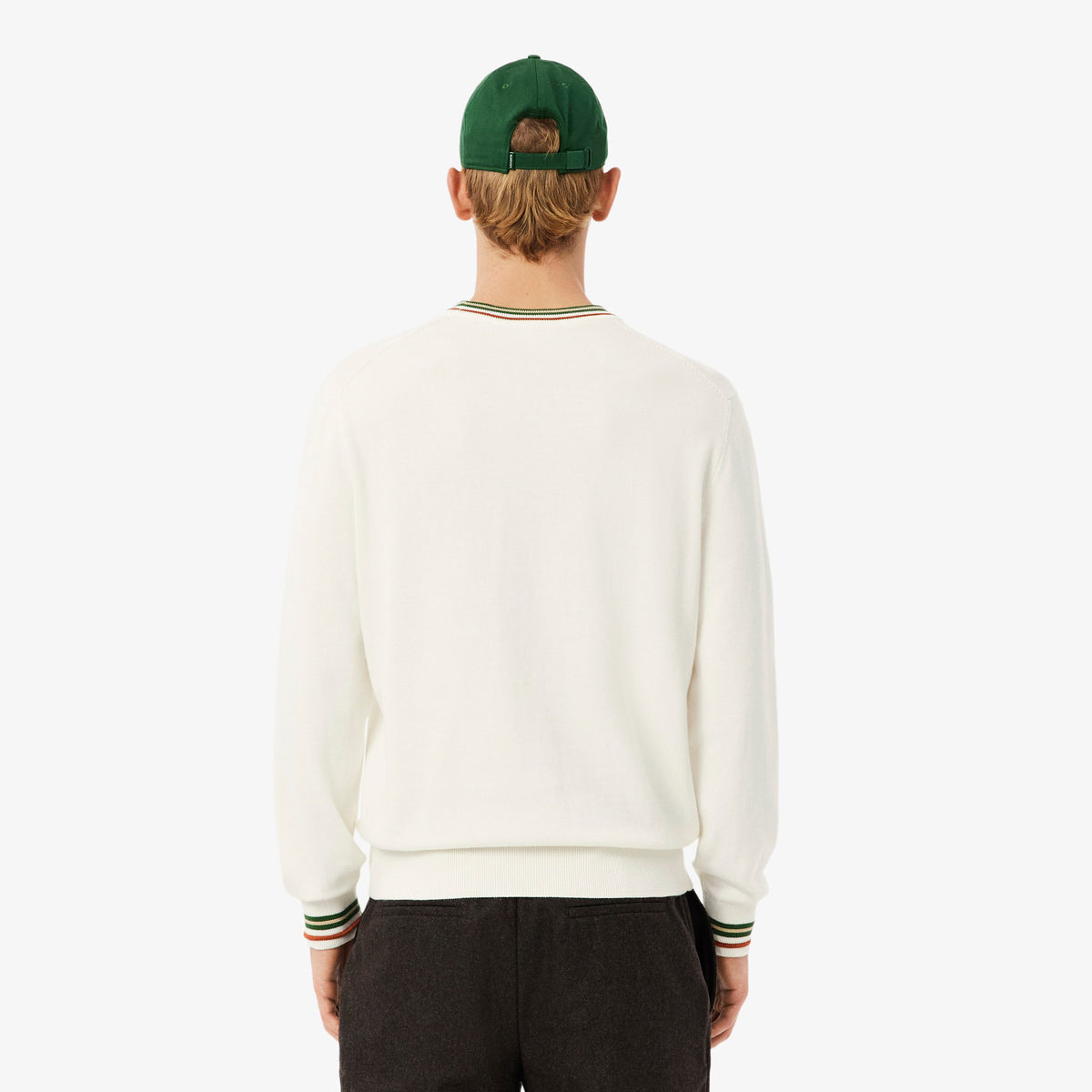 Maglione in jersey di cotone a righe AH5158 X0N LACOSTE 