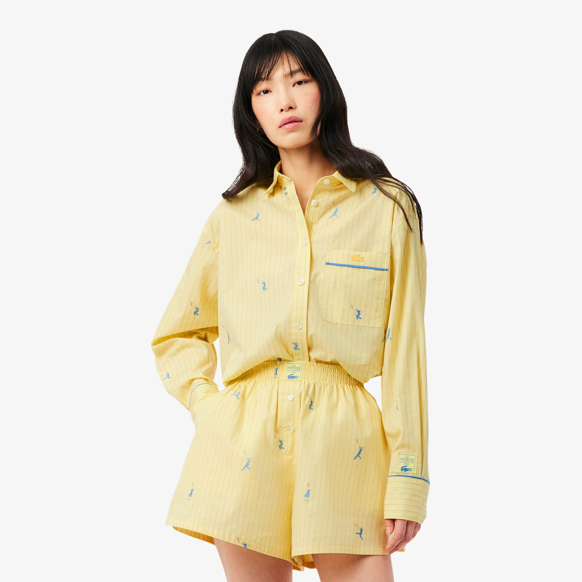Camicia oversize con motivi jacquard CF0586 2IA LACOSTE 