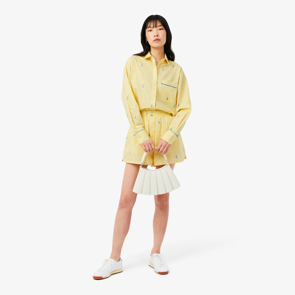 Camicia oversize con motivi jacquard CF0586 2IA LACOSTE 