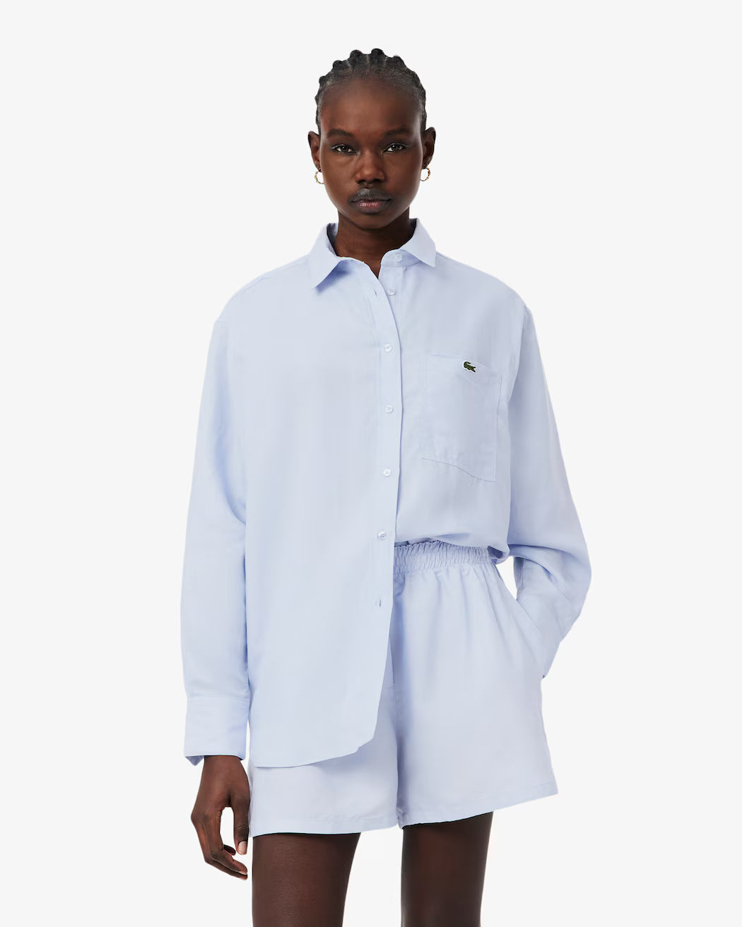 Camicia oversize in misto lino CF1429 J2G LACOSTE 