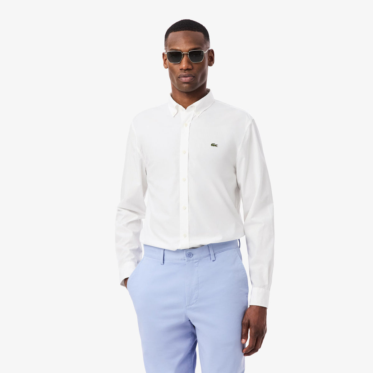 Camicia regular fit in popeline elasticizzato CH2316 001 LACOSTE 