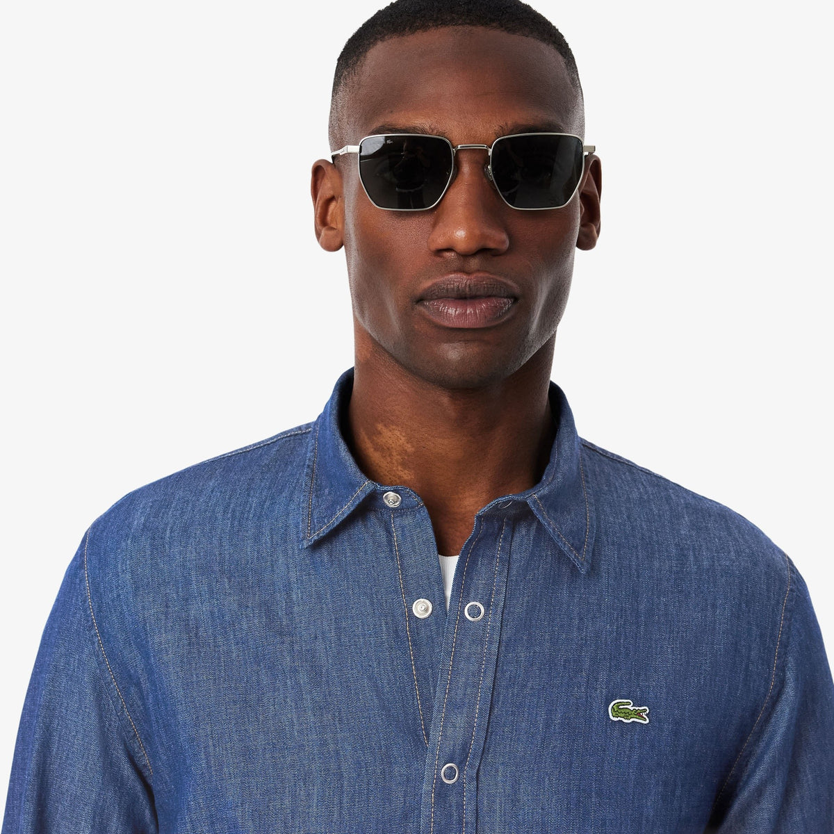 Camicia regular fit in denim leggero CH9084 MK9 LACOSTE 