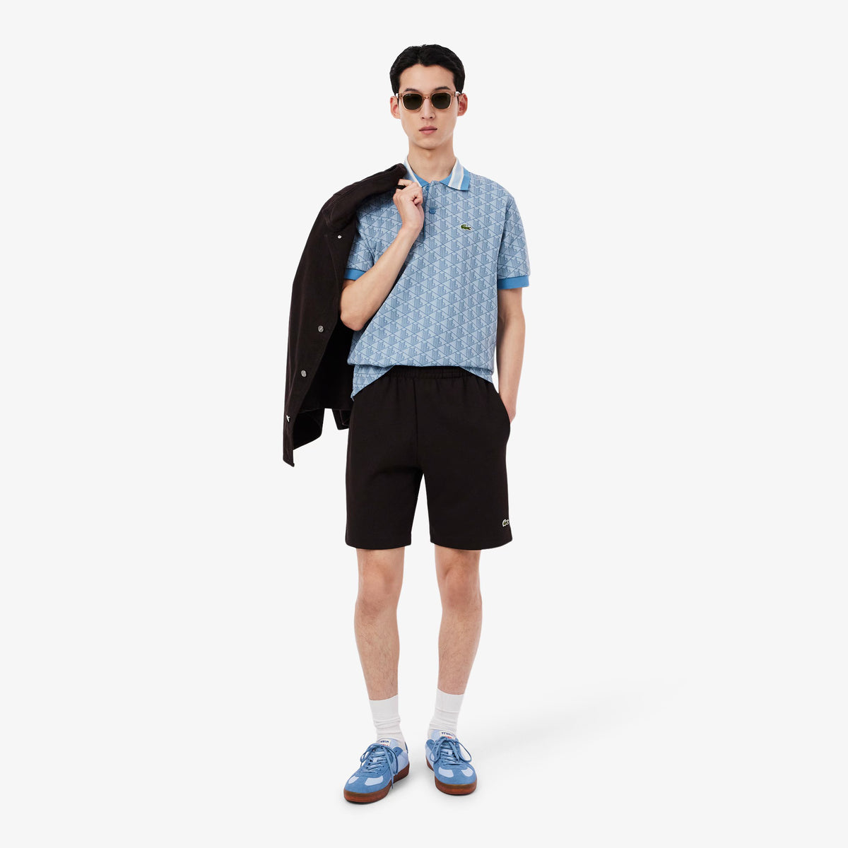 Polo dal taglio classico in jacquard con monogramma DH1417 1QI LACOSTE 