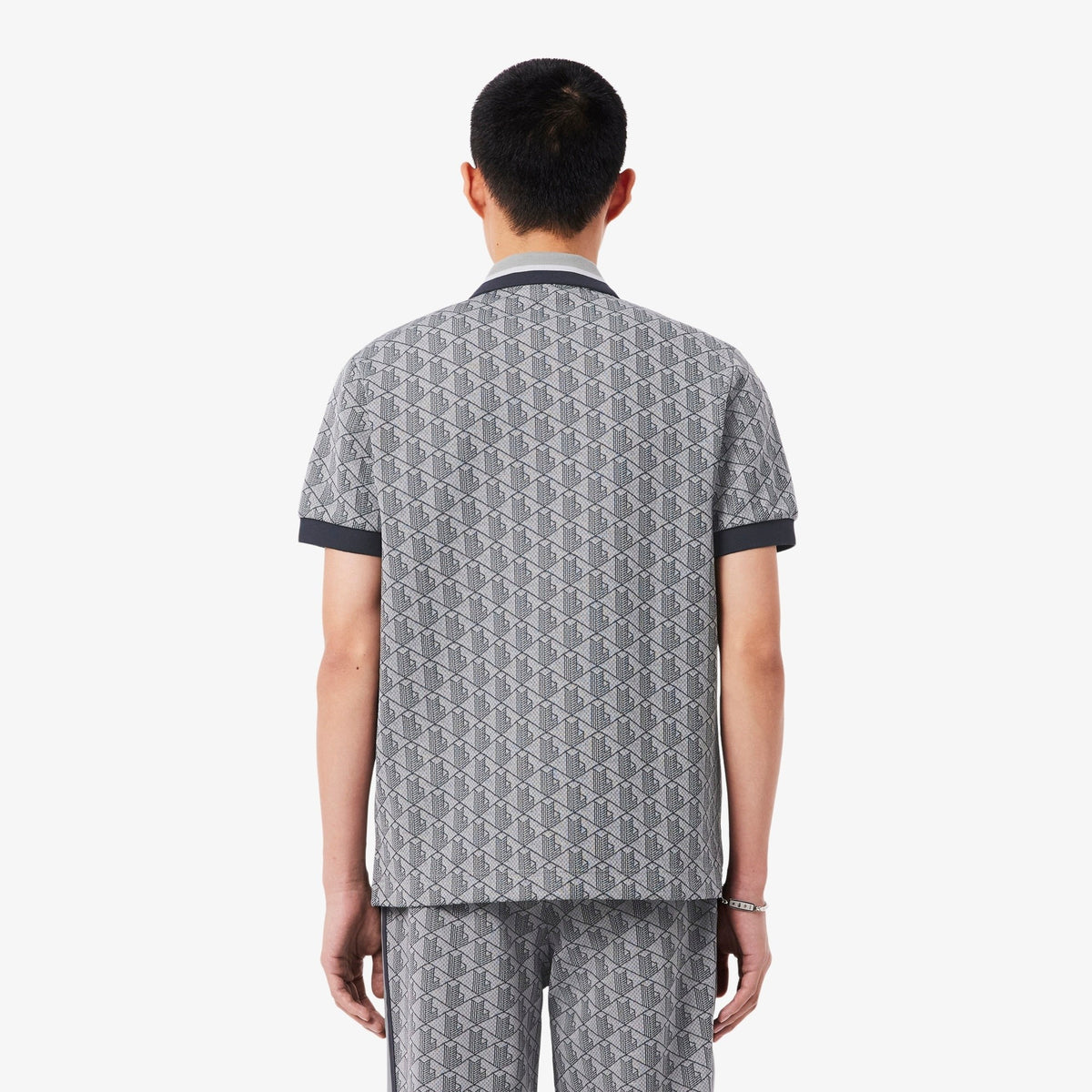 Polo dal taglio classico in jacquard con monogramma DH1417 41I LACOSTE 