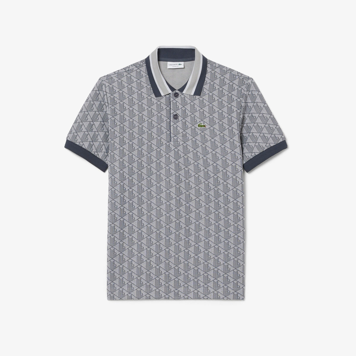 Polo dal taglio classico in jacquard con monogramma DH1417 41I LACOSTE 