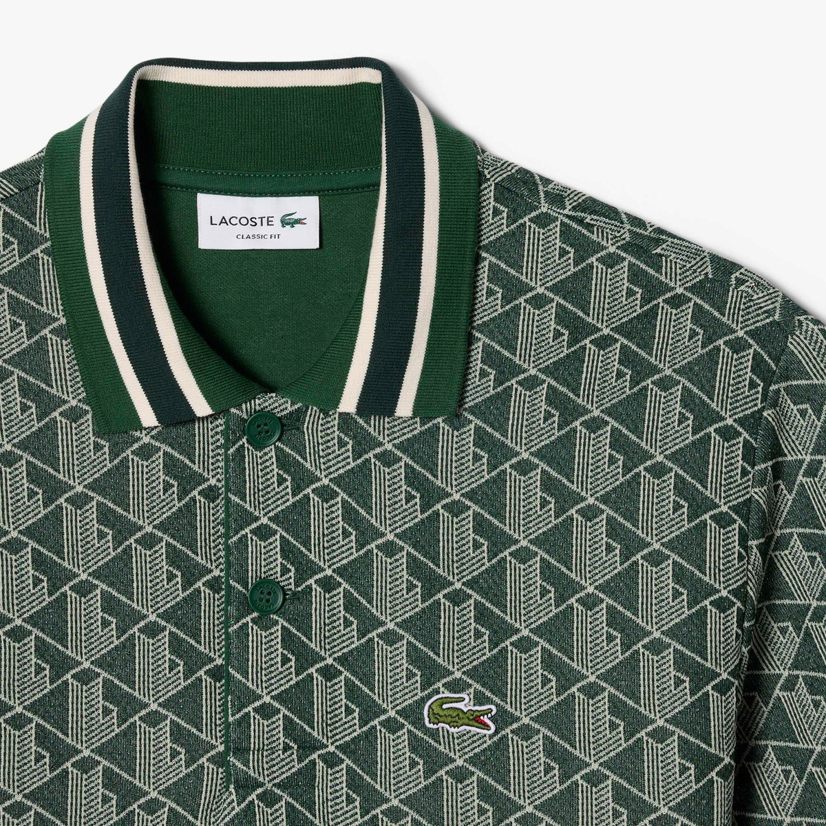 Polo dal taglio classico in jacquard con monogramma DH1417 D1R LACOSTE 
