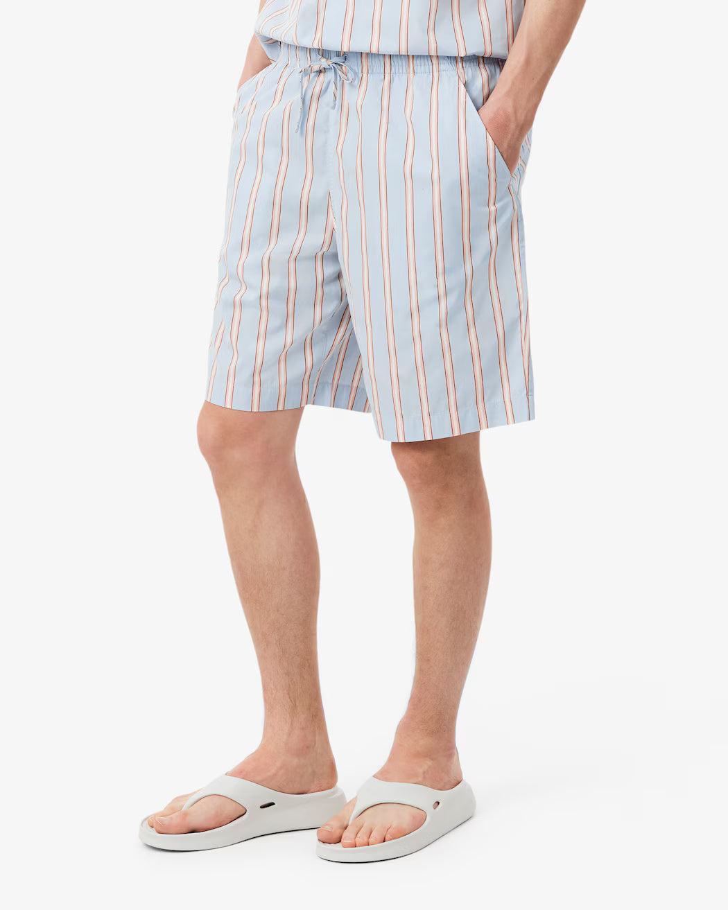 Shorts in popeline di cotone a righe GH1986 ZWV LACOSTE 