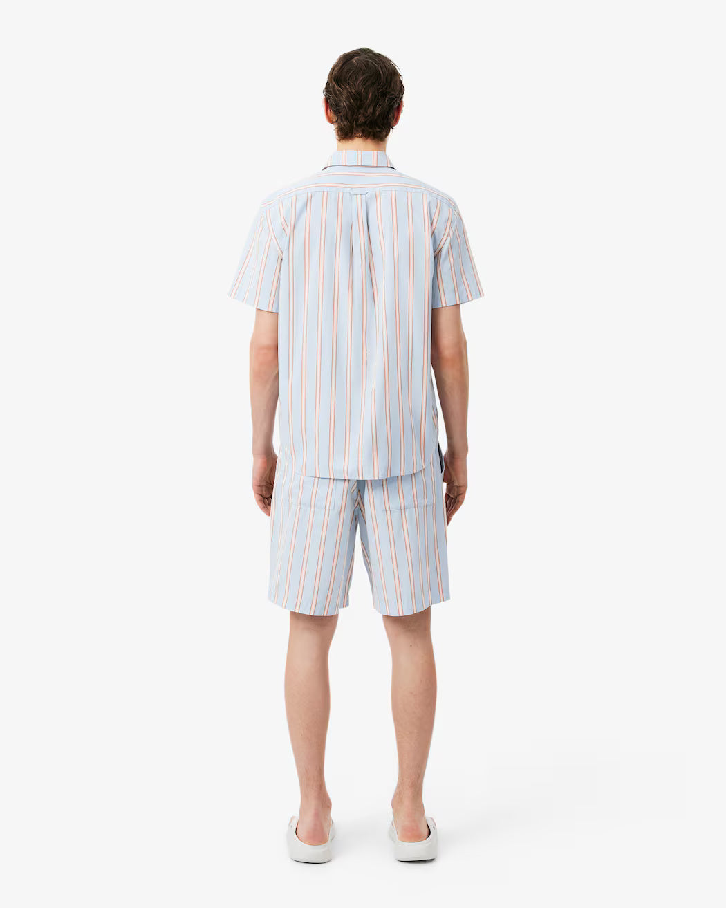 Shorts in popeline di cotone a righe GH1986 ZWV LACOSTE 