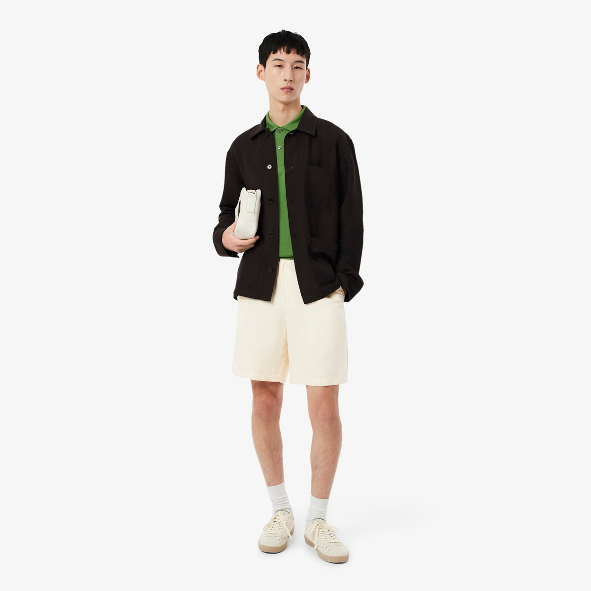 Shorts regular fit in twill di misto lino GH2628 056 LACOSTE 