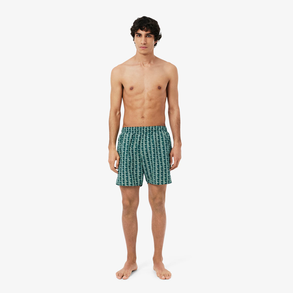 Boxer mare midi con stampa con monogramma MH9086 D1R LACOSTE 
