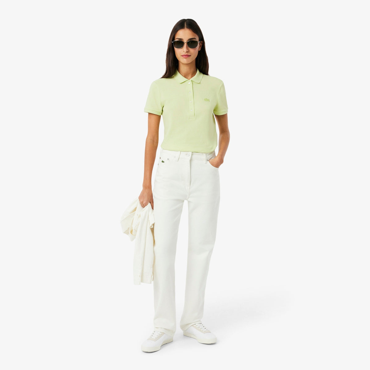 Polo da donna in piqué di cotone stretch Lacoste slim fit PF5462 BIC LACOSTE 
