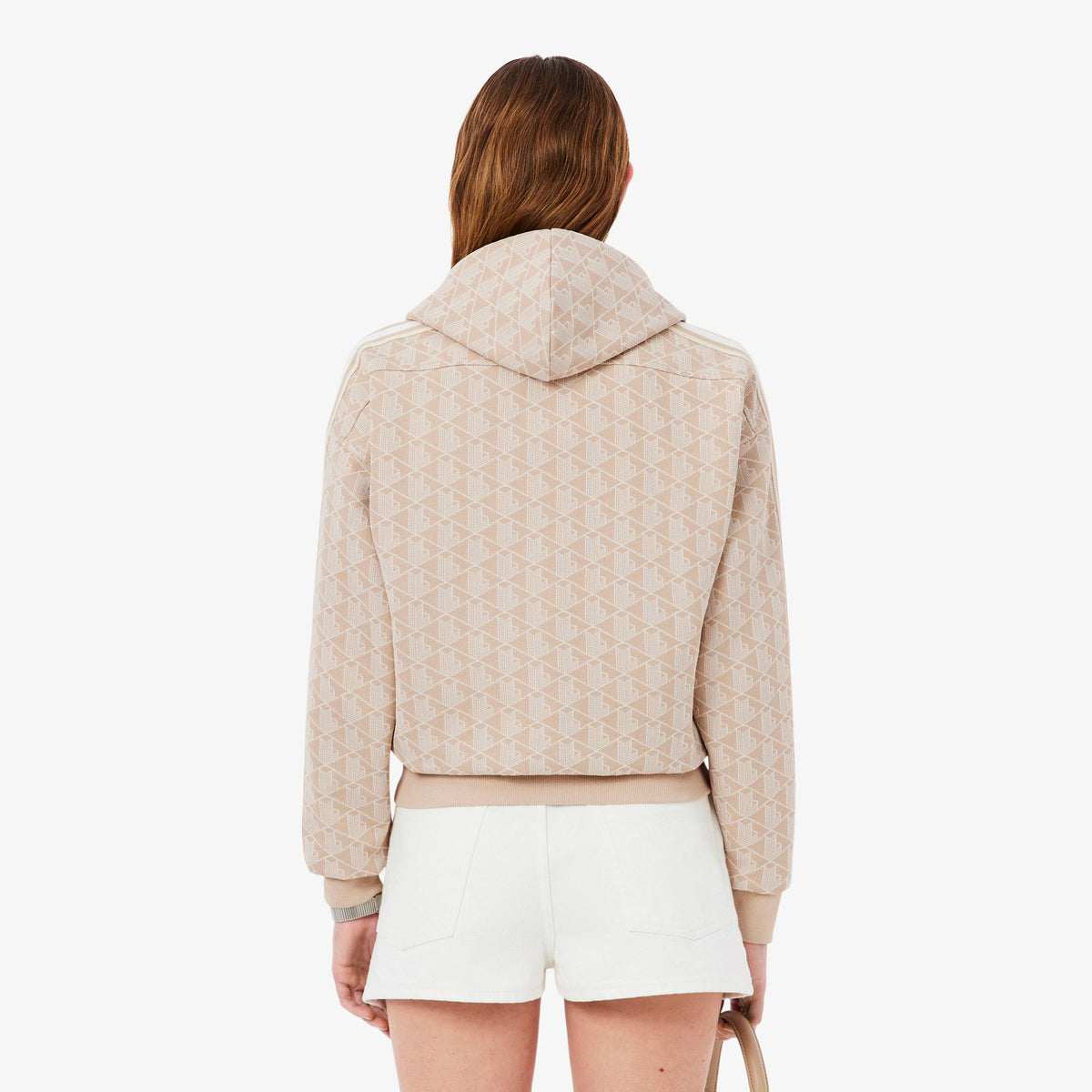 Felpa con cappuccio in jacquard con monogramma SF7606 8GI LACOSTE 