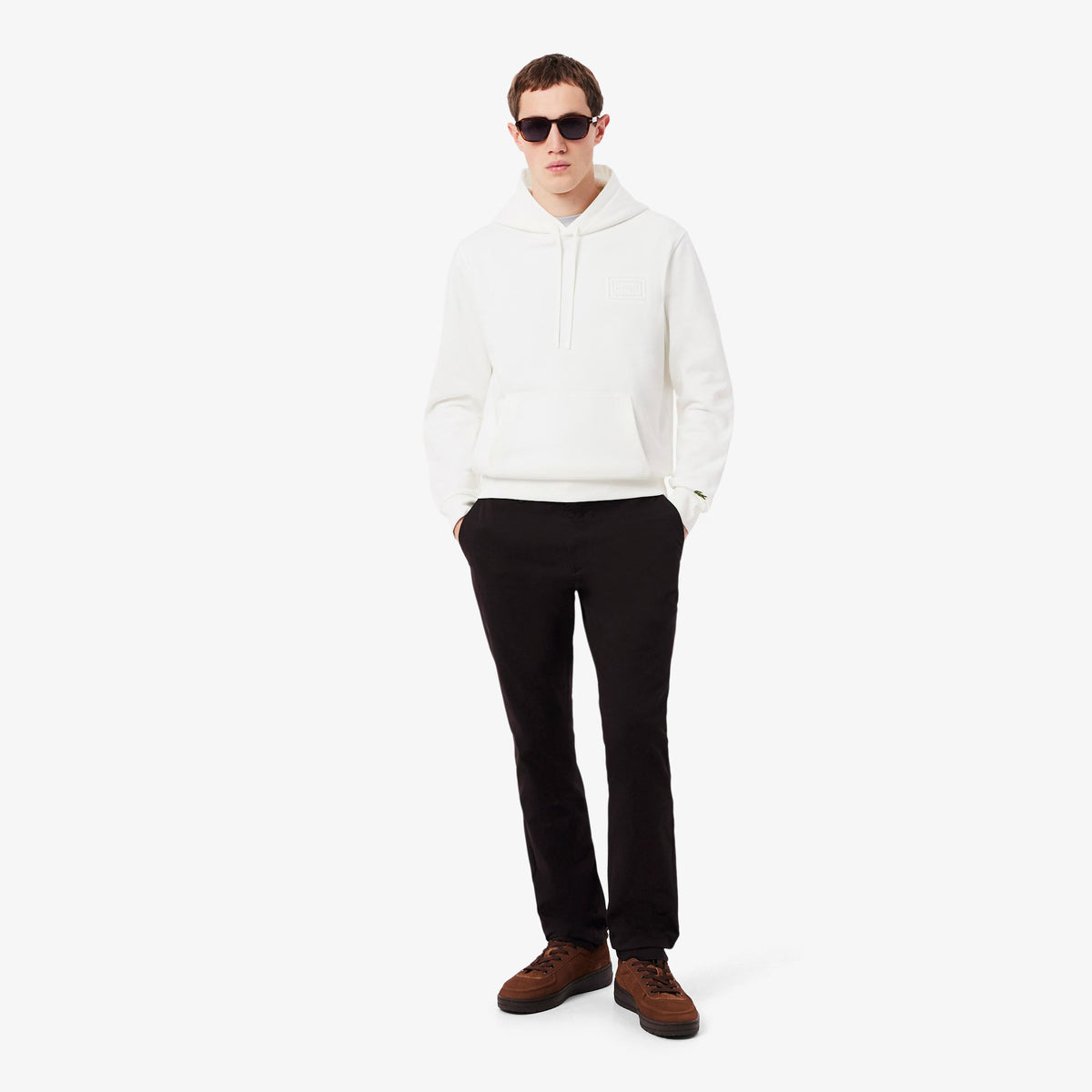 Felpa con cappuccio con marchio in rilievo SH0785 70V LACOSTE 