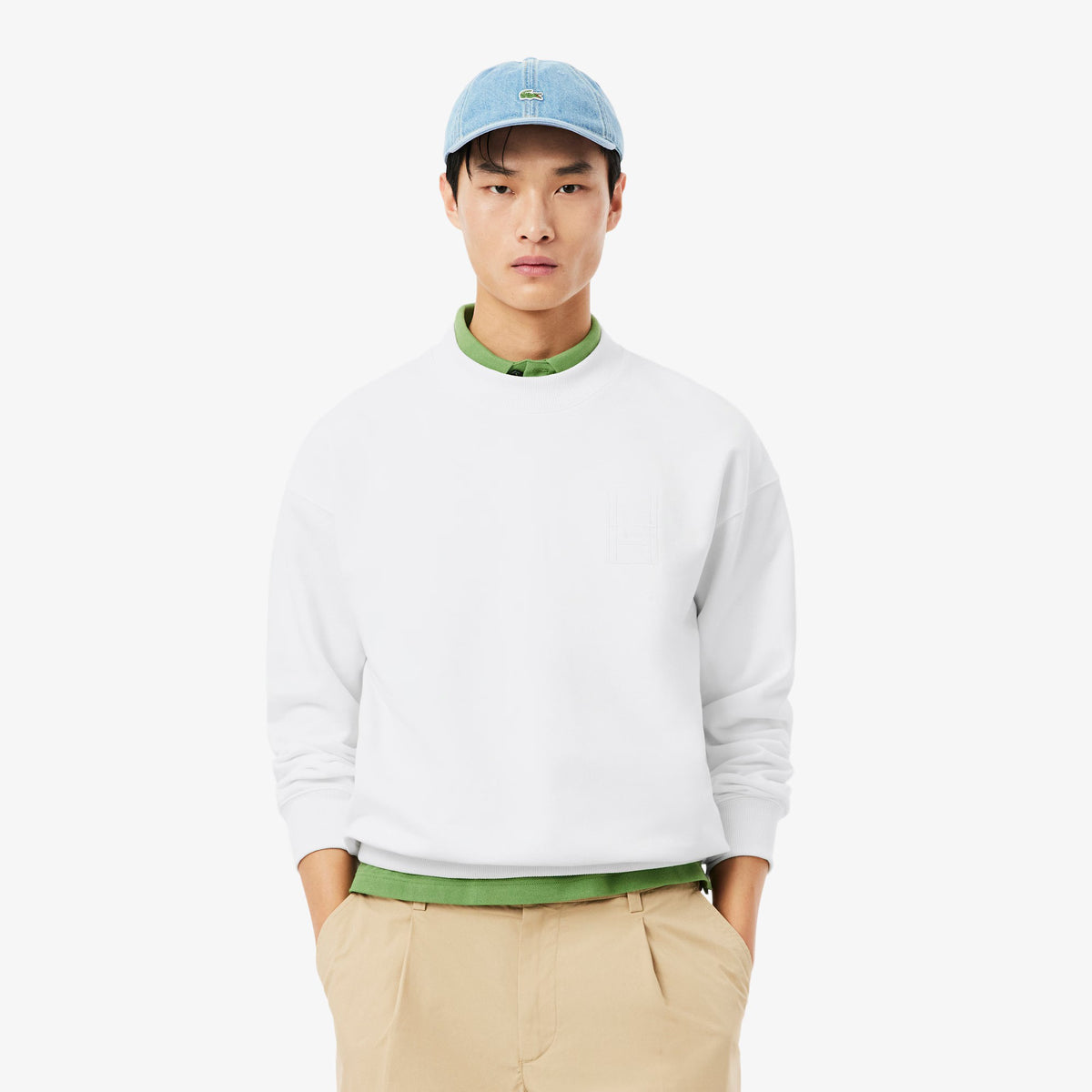 Felpa in pile ricamata SH1682 001 LACOSTE 