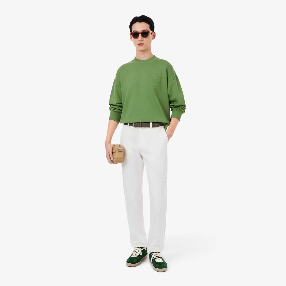 Felpa in pile ricamata SH1682 02M LACOSTE 