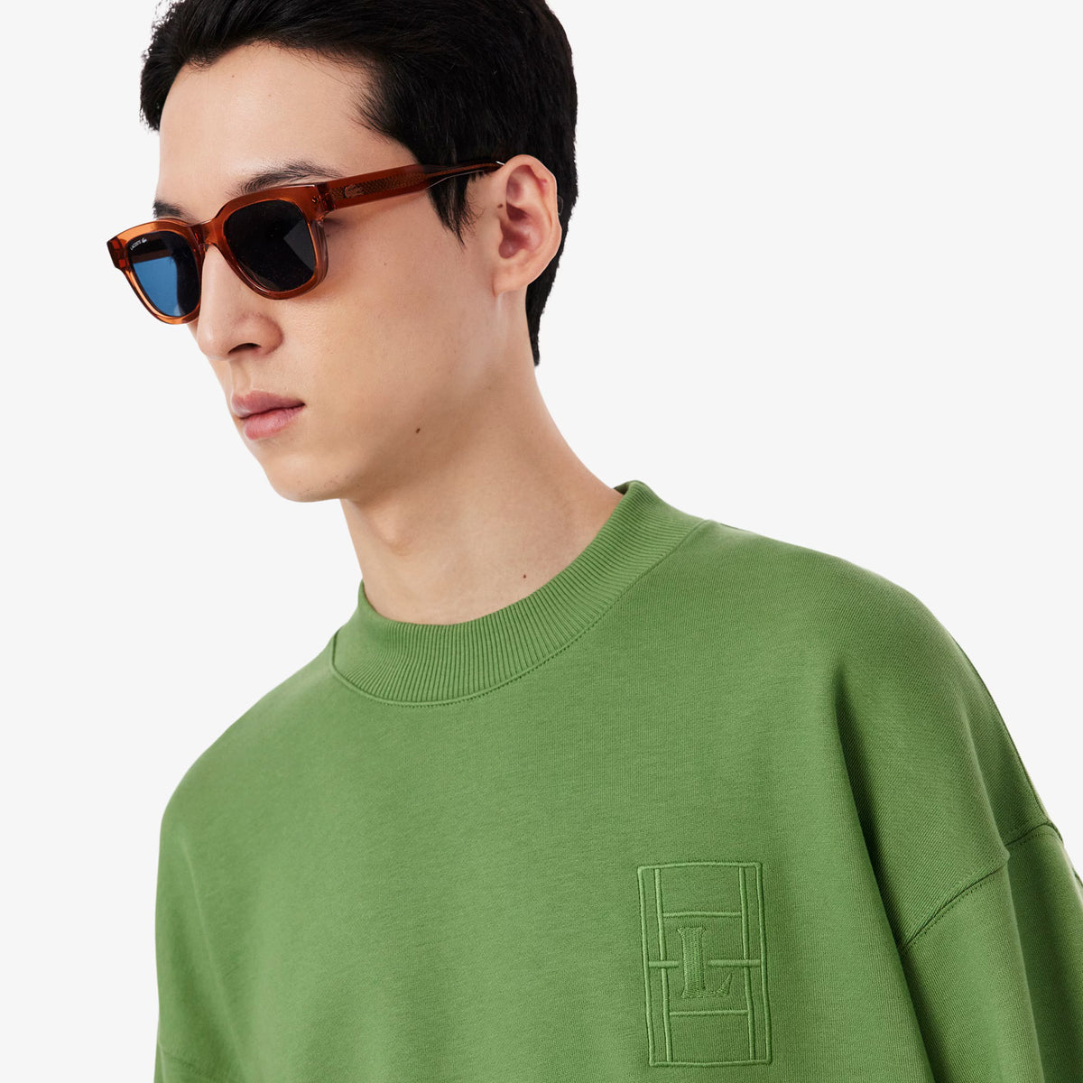 Felpa in pile ricamata SH1682 02M LACOSTE 