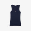 Pointelle slim-fit tank top in cotton knit