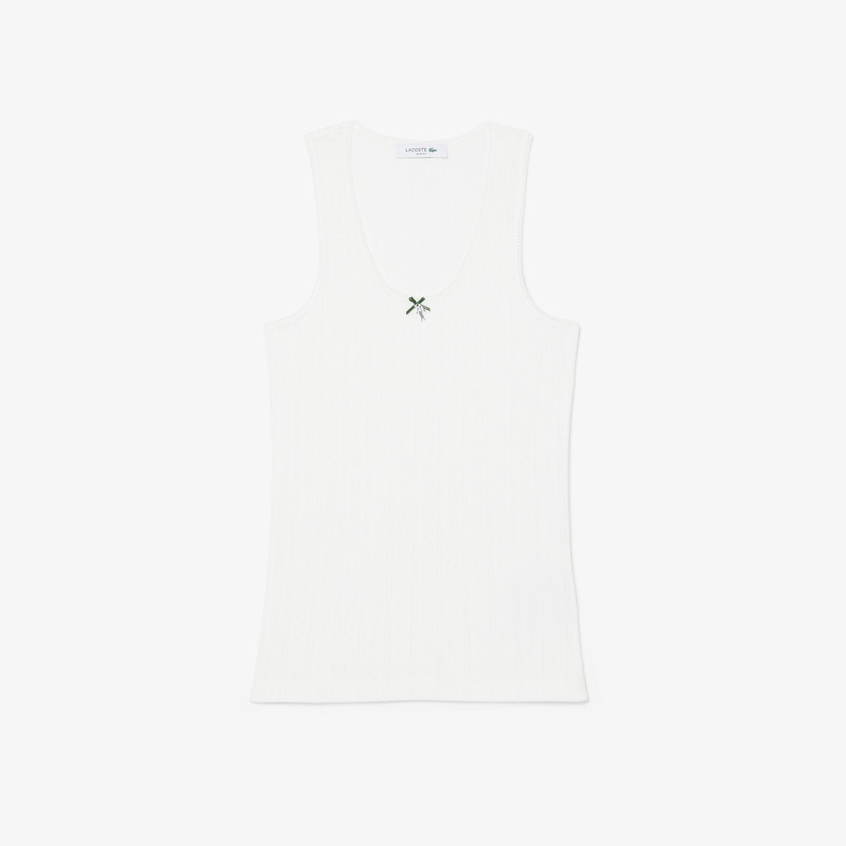 Canotta slim fit Pointelle in maglia di cotone TF5279 70V LACOSTE 