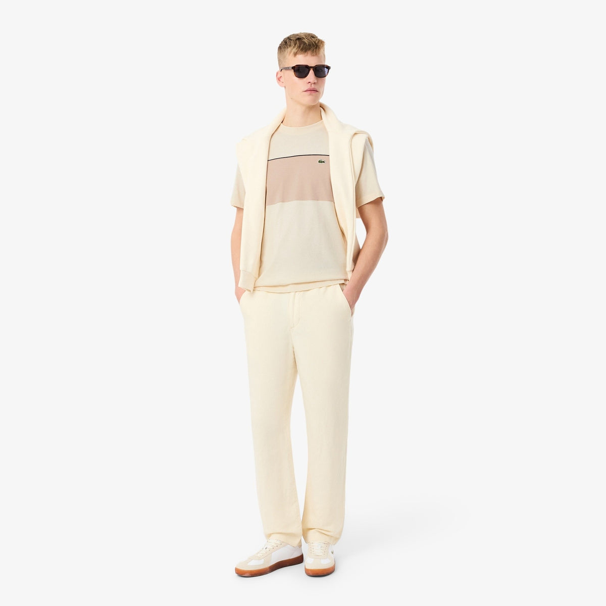T-shirt in cotone color block TH0896 3RR LACOSTE 