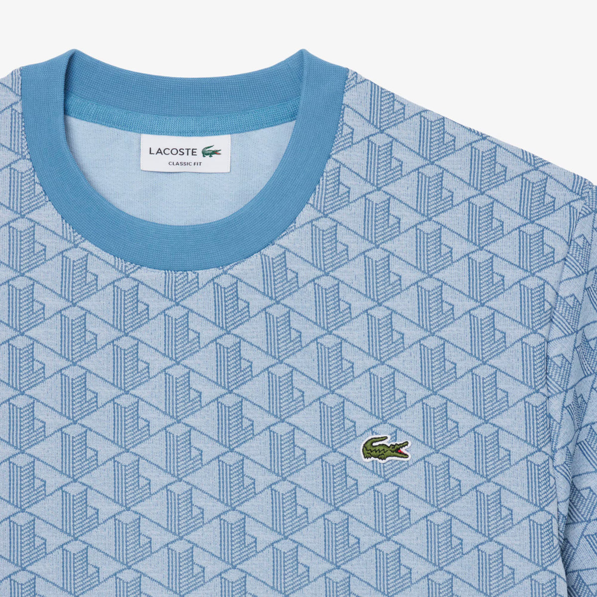 T-shirt slim fit con monogramma jacquard TH1197 1QI LACOSTE 