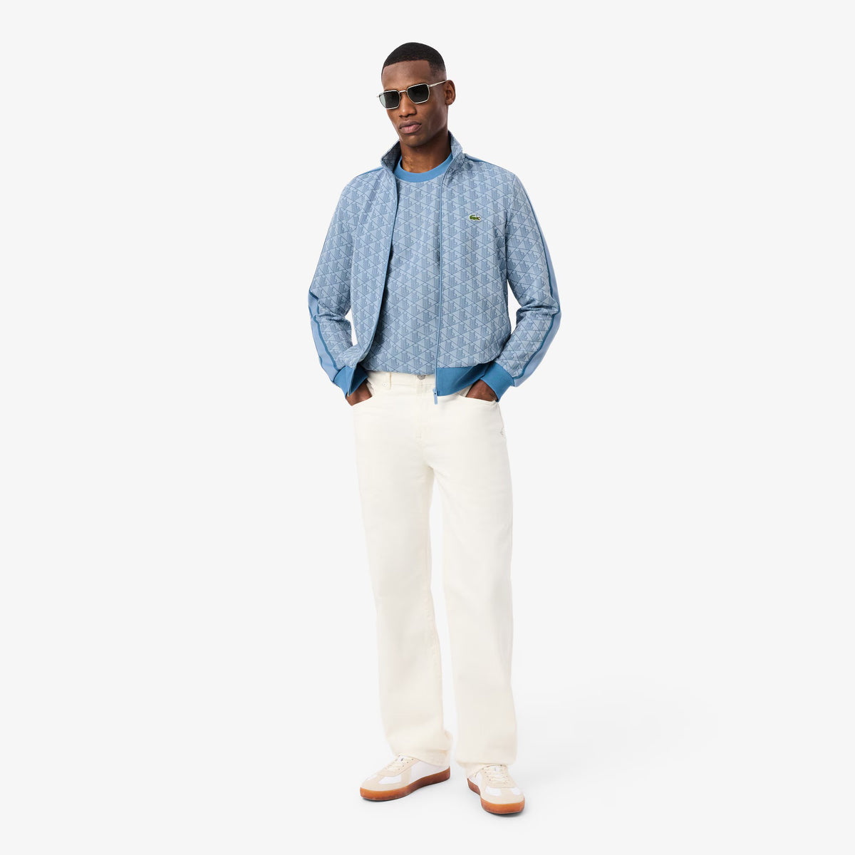 T-shirt slim fit con monogramma jacquard TH1197 1QI LACOSTE 