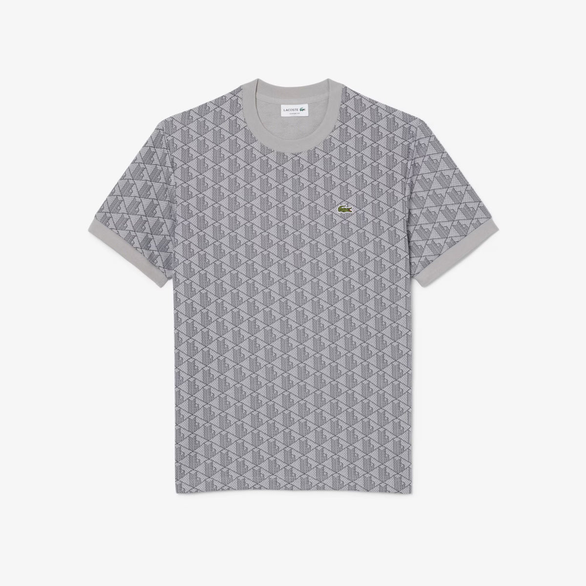 T-shirt slim fit con monogramma jacquard TH1197 41I LACOSTE 