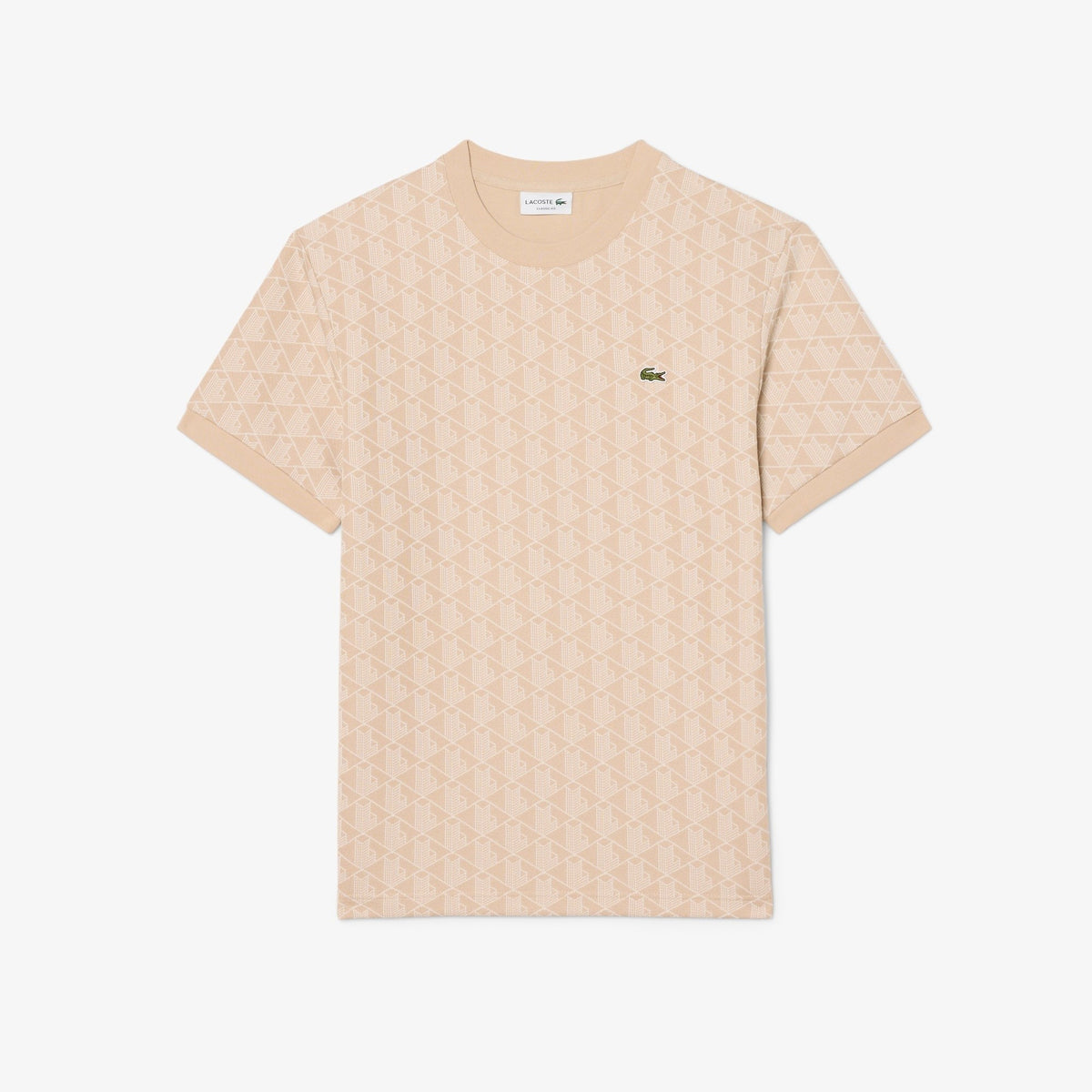 T-shirt slim fit con monogramma jacquard TH1197 8GI LACOSTE 