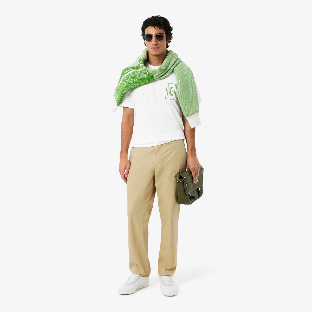 T-shirt in jersey pesante ricamato TH1716 001 LACOSTE 