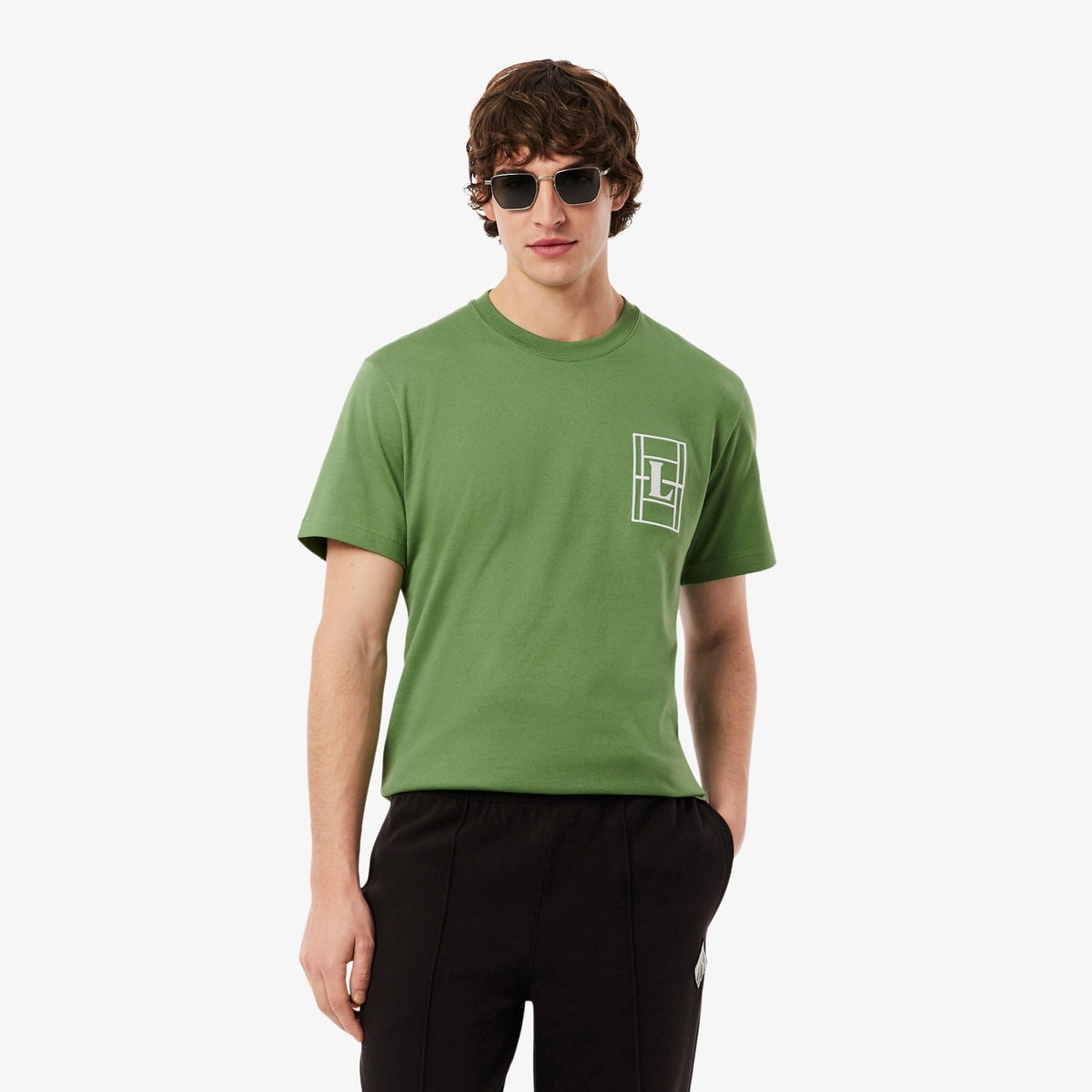 T-shirt in jersey pesante ricamato TH1716 02M LACOSTE 