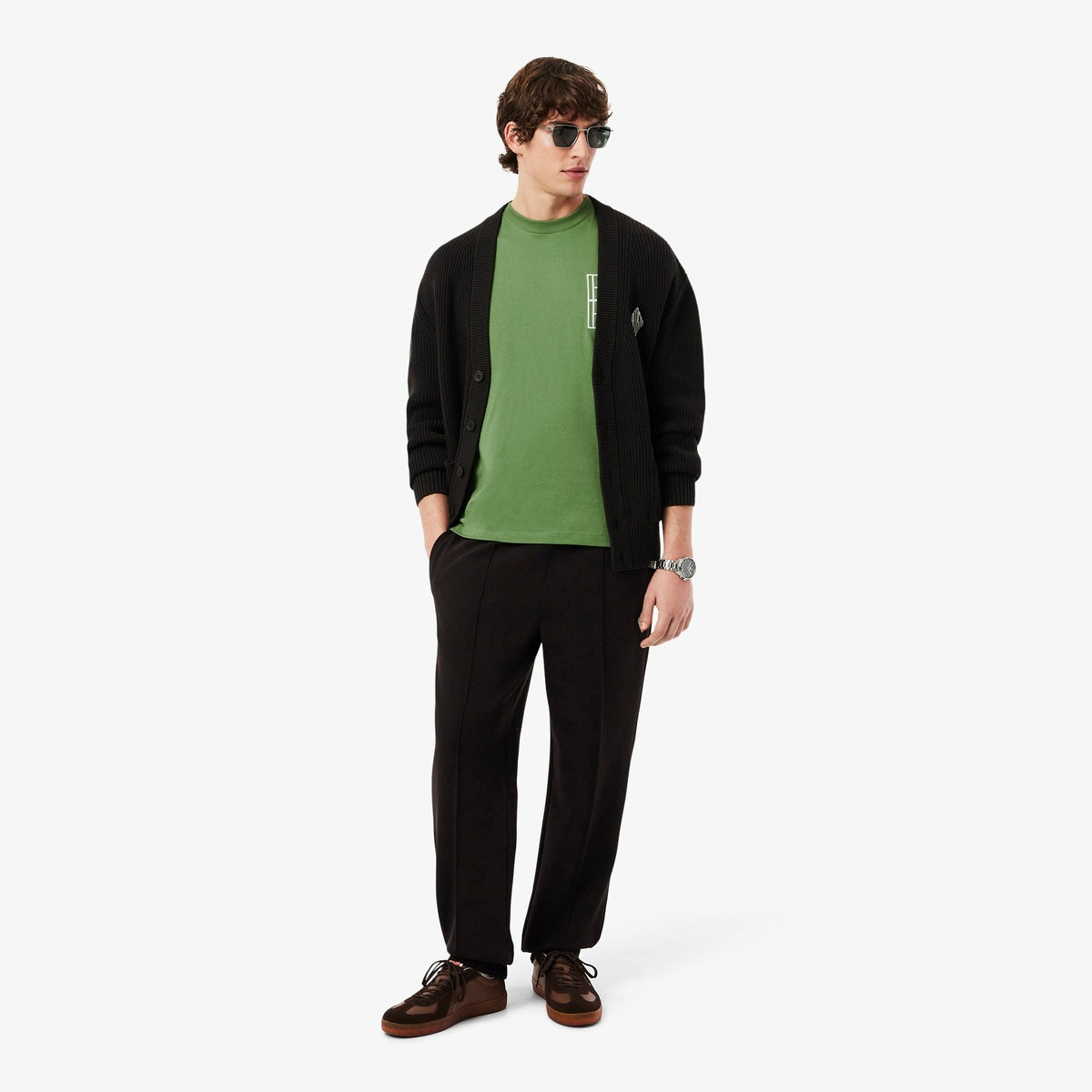 T-shirt in jersey pesante ricamato TH1716 02M LACOSTE 