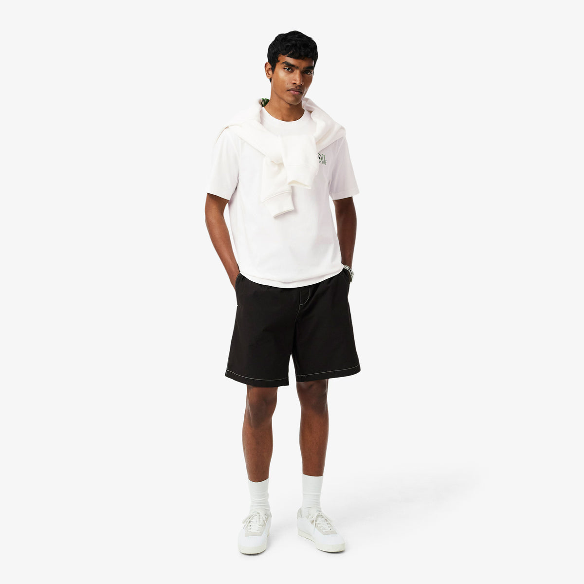 T-shirt in cotone con stampa TH2197 70V LACOSTE 