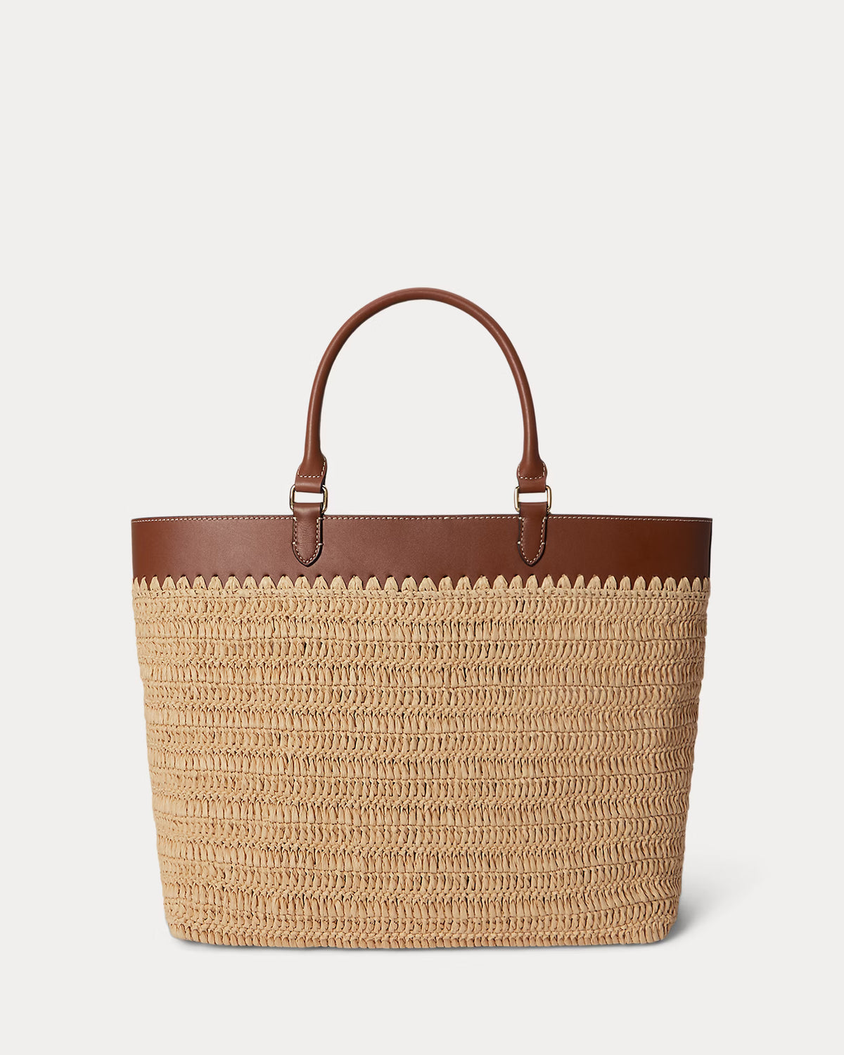 Tote Kyla grande in paglia e pelle 431982183 001 LAUREN ACCESSORIES 