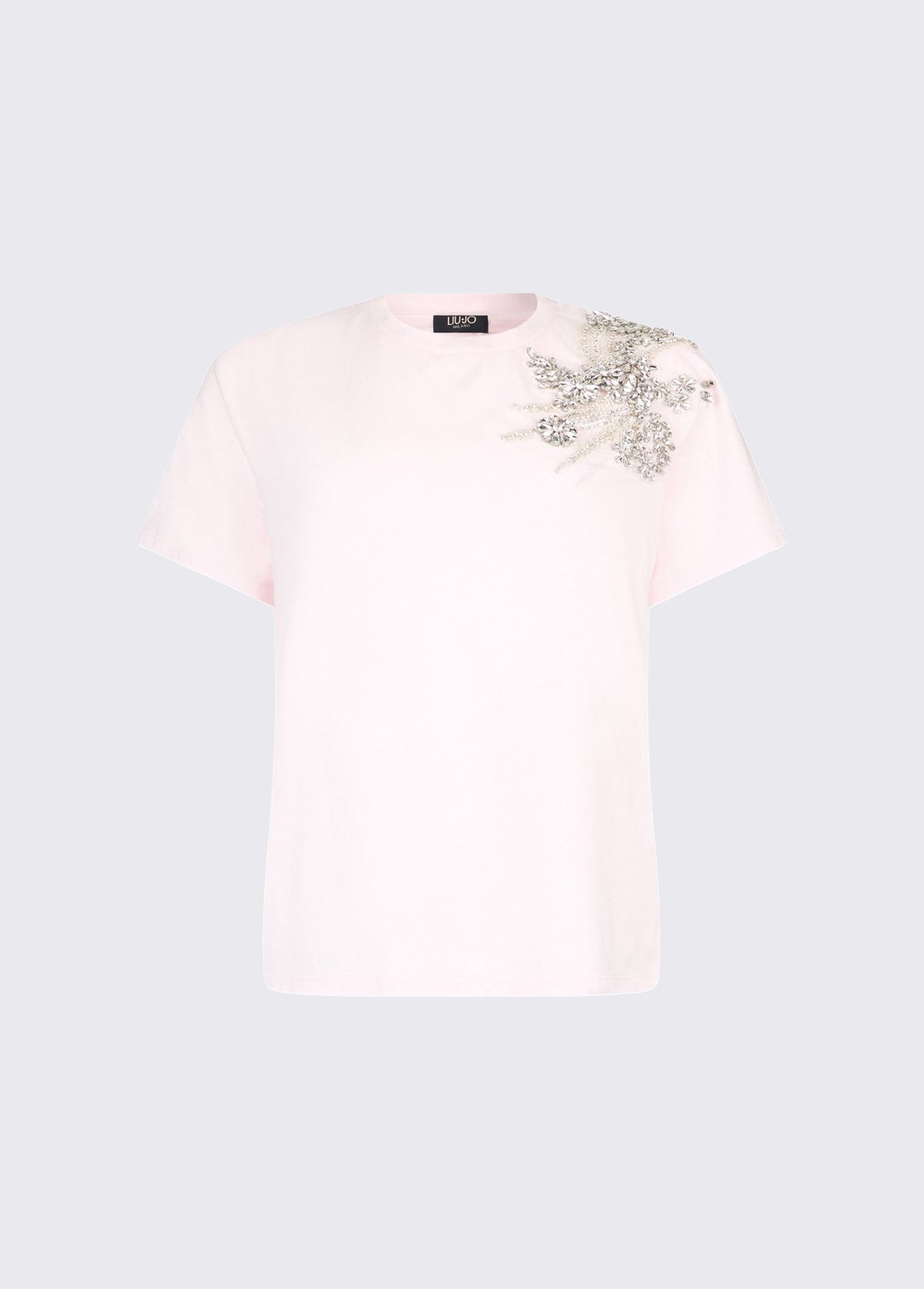 T-shirt con ricamo gioiello CA6010J3868 P9749 LIU JO BLACK 
