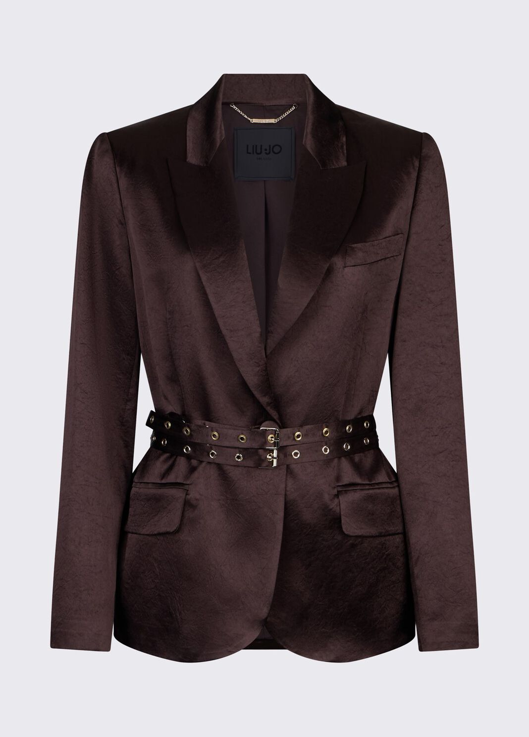 Blazer in raso con cintura CA6146T450A P9576 LIU JO BLACK 