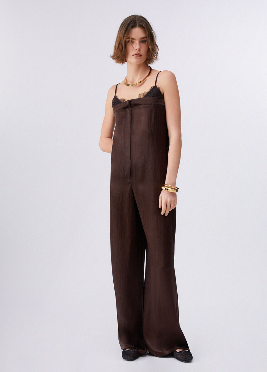 Tuta elegante in raso CA6307T450A P9576 LIU JO BLACK 