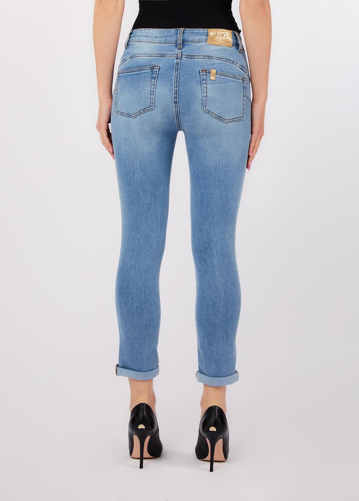 Jeans skinny con risvolto UA6006D0318 79032 LIU JO BLUE DENIM 