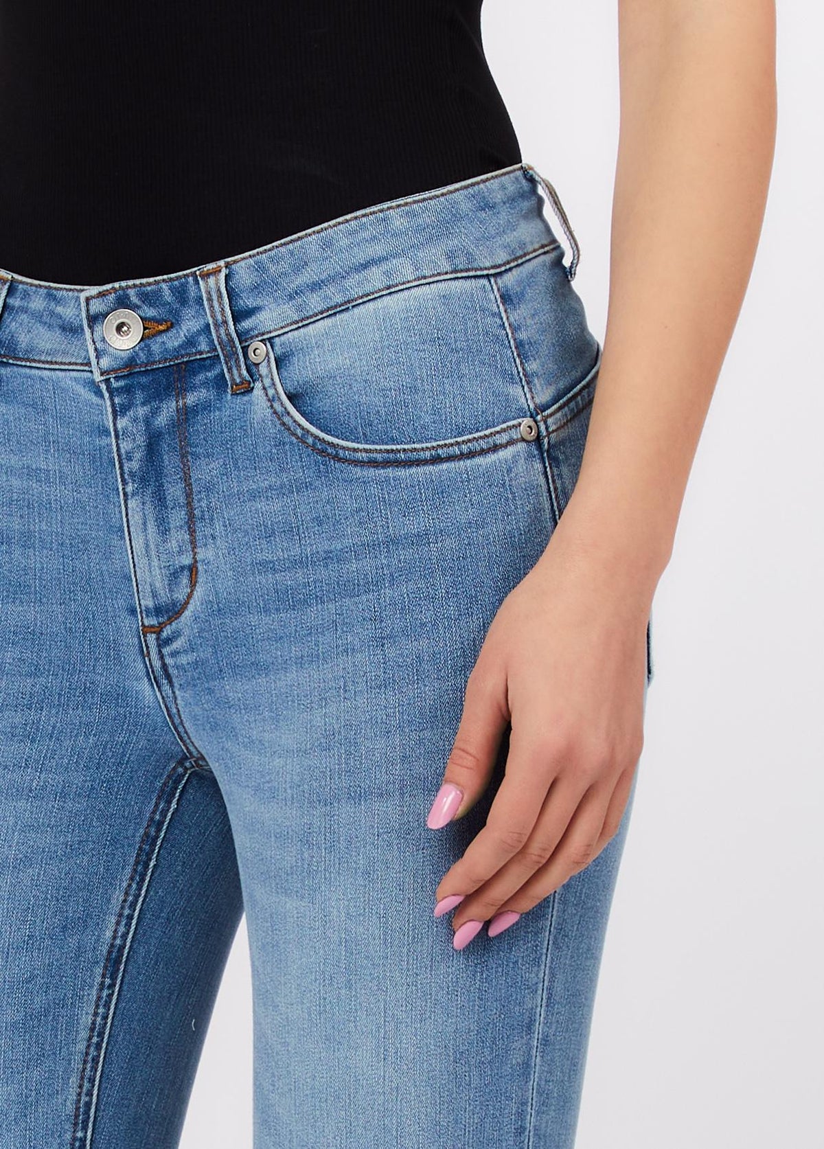 Jeans skinny con risvolto UA6006D0318 79032 LIU JO BLUE DENIM 